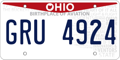 OH license plate GRU4924