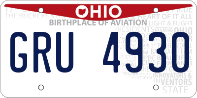 OH license plate GRU4930