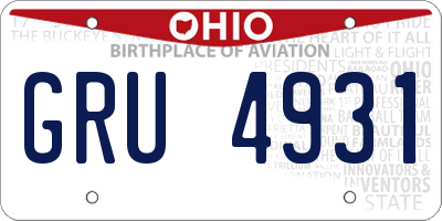 OH license plate GRU4931