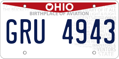 OH license plate GRU4943