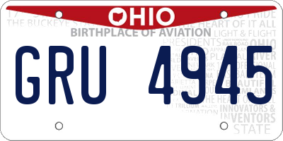 OH license plate GRU4945