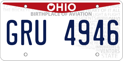 OH license plate GRU4946