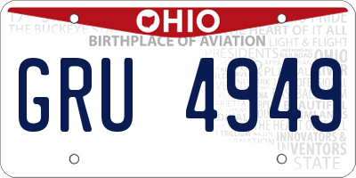 OH license plate GRU4949