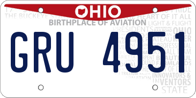 OH license plate GRU4951