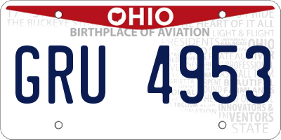 OH license plate GRU4953