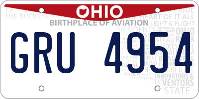 OH license plate GRU4954