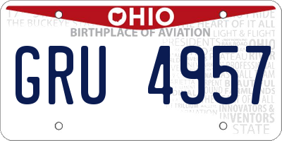 OH license plate GRU4957