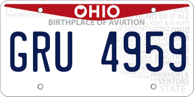 OH license plate GRU4959