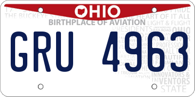 OH license plate GRU4963