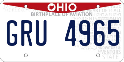 OH license plate GRU4965