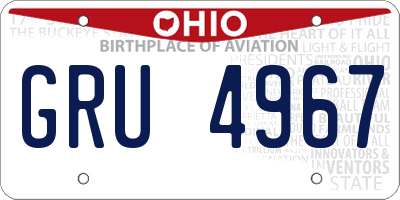 OH license plate GRU4967