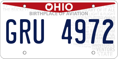 OH license plate GRU4972