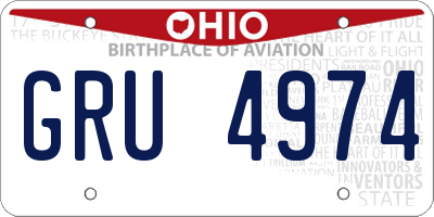 OH license plate GRU4974