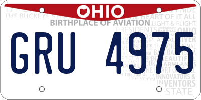 OH license plate GRU4975