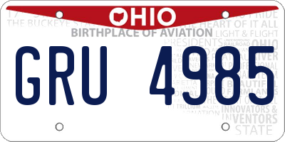 OH license plate GRU4985