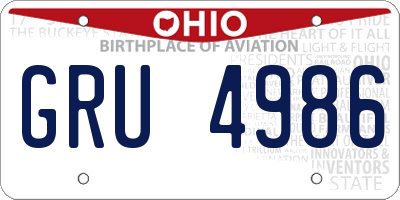 OH license plate GRU4986