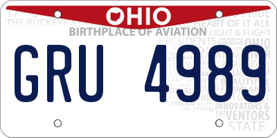 OH license plate GRU4989