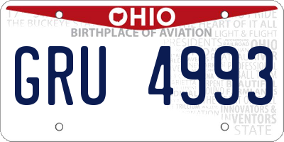OH license plate GRU4993