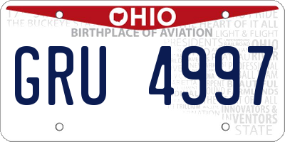 OH license plate GRU4997