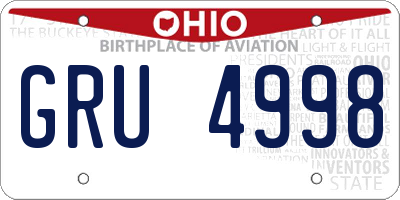 OH license plate GRU4998