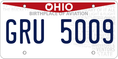 OH license plate GRU5009