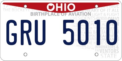 OH license plate GRU5010