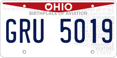 OH license plate GRU5019