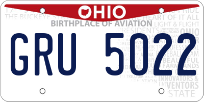 OH license plate GRU5022