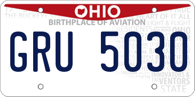 OH license plate GRU5030