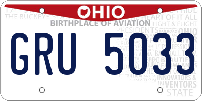 OH license plate GRU5033