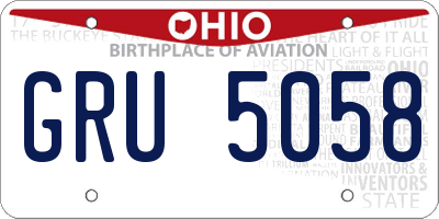 OH license plate GRU5058