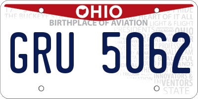 OH license plate GRU5062