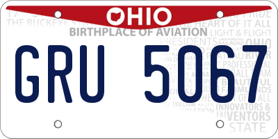 OH license plate GRU5067