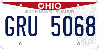 OH license plate GRU5068