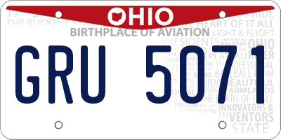 OH license plate GRU5071