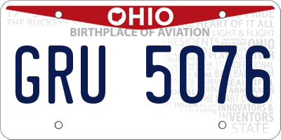 OH license plate GRU5076