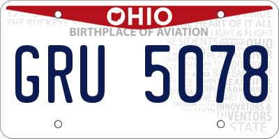 OH license plate GRU5078