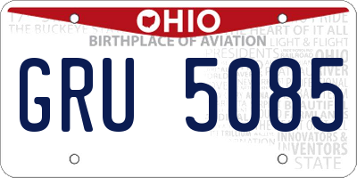 OH license plate GRU5085