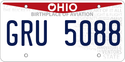 OH license plate GRU5088