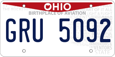 OH license plate GRU5092
