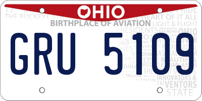 OH license plate GRU5109