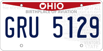 OH license plate GRU5129