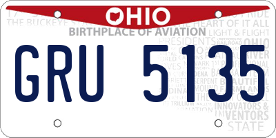 OH license plate GRU5135