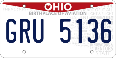 OH license plate GRU5136