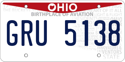 OH license plate GRU5138
