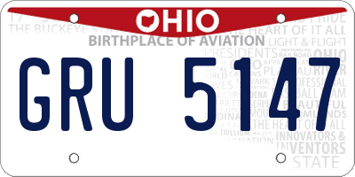 OH license plate GRU5147