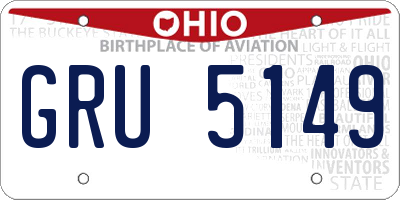 OH license plate GRU5149