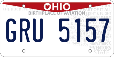 OH license plate GRU5157