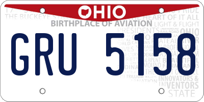 OH license plate GRU5158