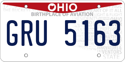 OH license plate GRU5163